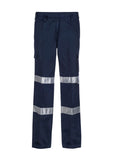 Women's Reflective Mid-Weight Cargo Cotton Drill Trouser, front view showcasing utility pockets and reflective trim.