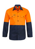 Lightweight hi-vis vented cotton drill shirt in lime yellow for outdoor work – Outback Clothing Co.