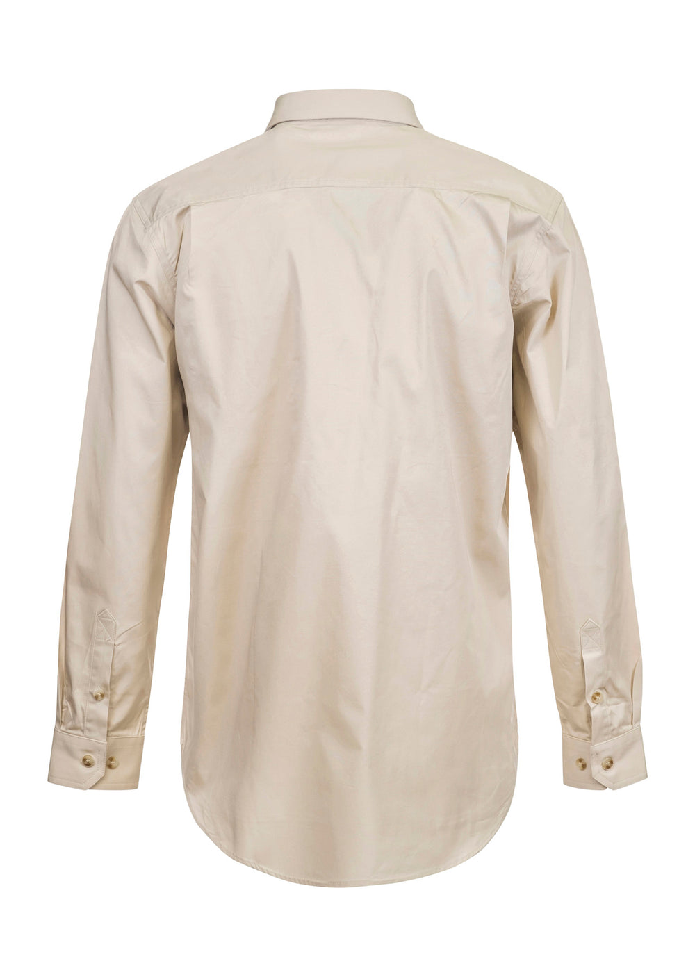 Workcraft Mens Half-Placket Cotton Work Shirt – CREAM rear