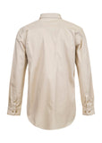 Workcraft Mens Half-Placket Cotton Work Shirt – CREAM rear