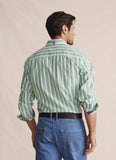 Back view: Dexter Long Sleeve Shirt, green color