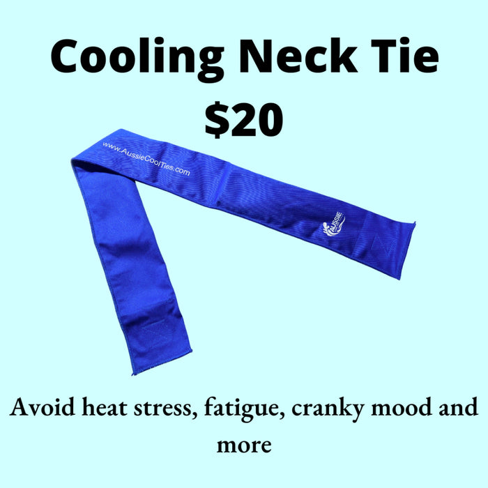 Aussie Cool Tie worn during hiking in the Australian outback, cooling neck accessory