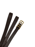 Close-up of Drovers Station leather stirrup leathers buckle