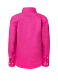 Workcraft Kids Half-Placket Cotton Work Shirt – Pink rear