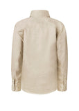 Workcraft Kids Half-Placket Cotton Work Shirt – CREAM rear