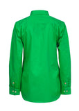 Workcraft Ladies Half-Placket Cotton Work Shirt – ELECTRIC GREEN rear