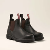 700 Trojan Elastic Side Safety Boot front view with reinforced toe and black leather design.