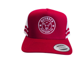 Gibb River Trucker Cap Maroon and White – OCC Logo – Outback Clothing Co - Front View