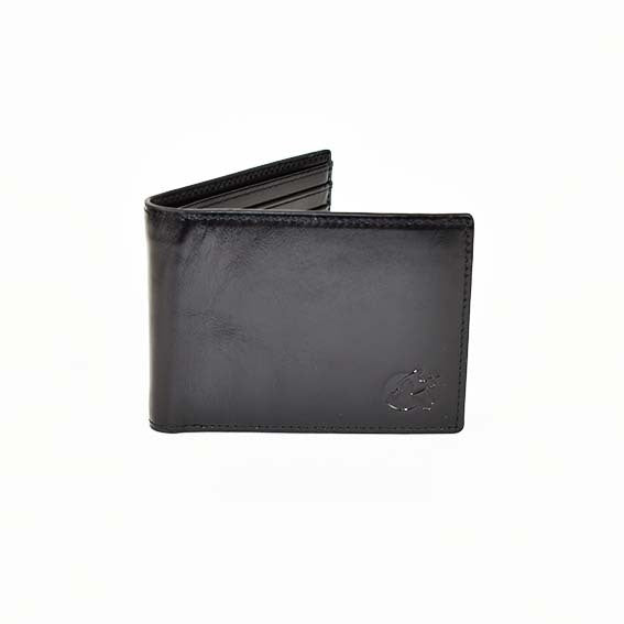 Black veg tanned leather wallet – classic men's wallet with durable finish