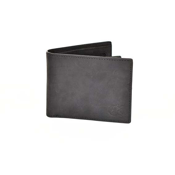 Crazy Horse Black Leather Wallet – Full-grain rugged men's wallet from Outback Clothing Co.
