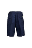 Back view displaying back patch pockets and overall relaxed fit of the cotton drill shorts.