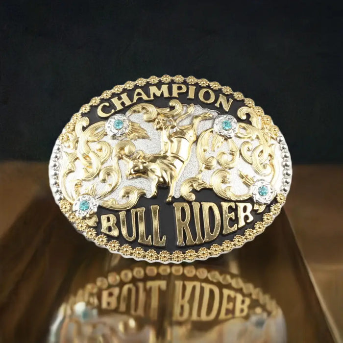 Champion Bull Rider Golden Western Belt Buckle