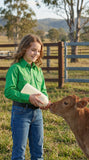Kids Lightweight Half Button Shirt – Green