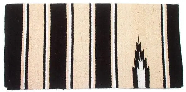 Navajo saddle blanket 30x30 in beige and black western pattern
