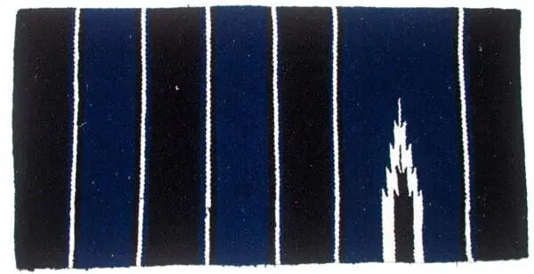 Navajo saddle blanket 30x30 in blue and black western pattern