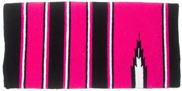 Navajo saddle blanket 30x30 in pink and black western pattern