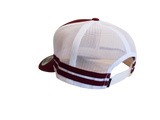 Gibb River Trucker Cap Maroon and White – OCC Logo – Outback Clothing Co - Side/Rear View