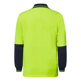 Work Craft Hi-Vis Long Sleeve Polo - Back View Showing Pocket Detail