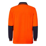 Work Craft Hi-Vis Long Sleeve Polo - Back View Showing Pocket Detail