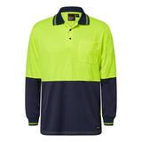 Work Craft Hi-Vis Long Sleeve Polo with Pocket - WSP202 - Front View