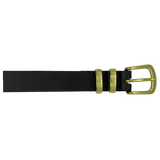 Close-up of Solid Brass Buckle on Ladies Muster Belt
