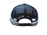 Back view of mint green kids trucker cap with black mesh back and adjustable black snap closure by Outback Clothing Co.