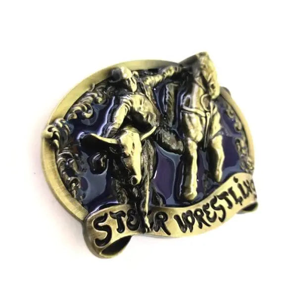 Steer Wrestling Belt Buckle