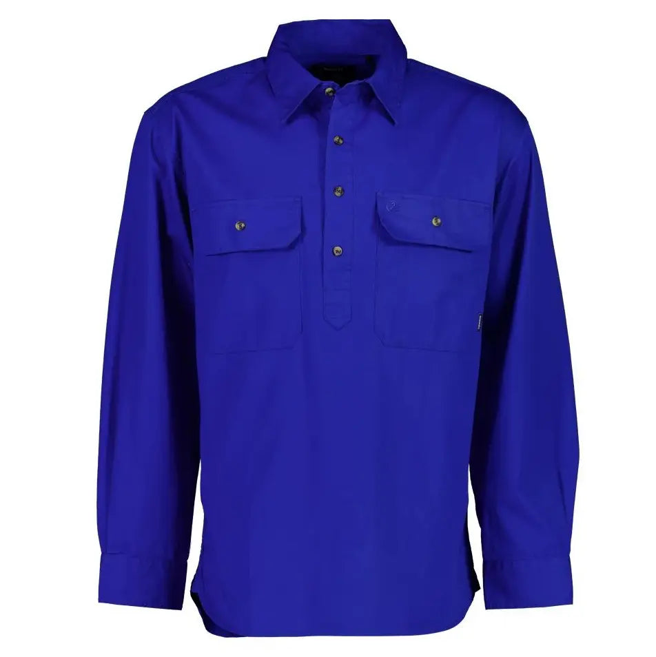 Explore the wilderness in Outback Clothing Co's men's half-button long-sleeve shirt - adventure-ready design.