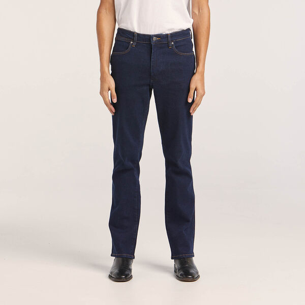 Wrangler Classics Men's Bootcut Jean – Regular fit with front button closure, five-pocket design, and bootcut leg opening.