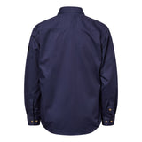 Workcraft Mens Half-Placket Cotton Work Shirt – Navy rear