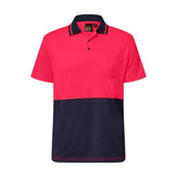 Moisture-wicking fabric texture of Work Craft Hi-Vis Polo Shirt for comfort