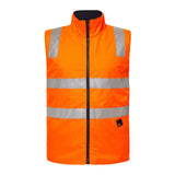 Anti-pill polar fleece inner vest of Workcraft WW9032 reversible jacket – orange/navy version