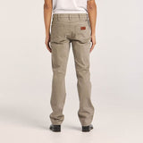 Back angle of Wrangler Straight Moleskin Jeans, highlighting reinforced back pockets and curved waistband for comfort.