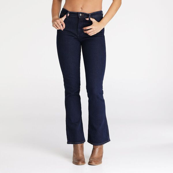 Wrangler Classics Women's Mid Waist Bootcut Jean - Front view showcasing bootcut silhouette and mid-rise waistband with classic five-pocket design.