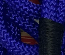 Close-up of durable rope halter material and knot detail