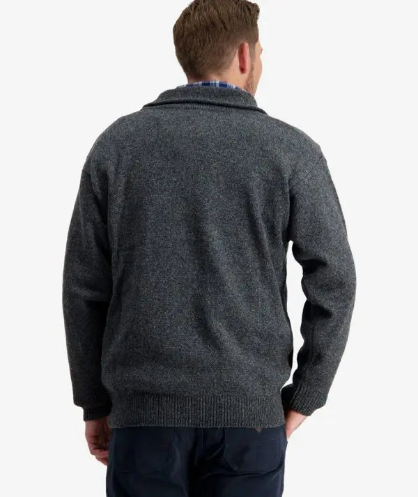 Back View of Charcoal Marle Mariner Jumper – Soft Casual Knit Sweater for Men and Women