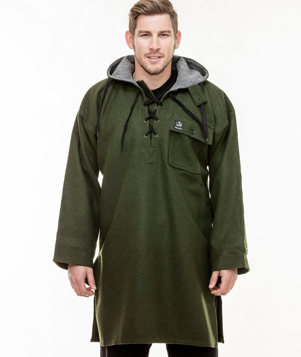 Original Swannie Bush Shirt in Olive - Durable cotton work shirt with button-up front, chest pockets, and rugged Australian outback styling by Outback Clothing Co.