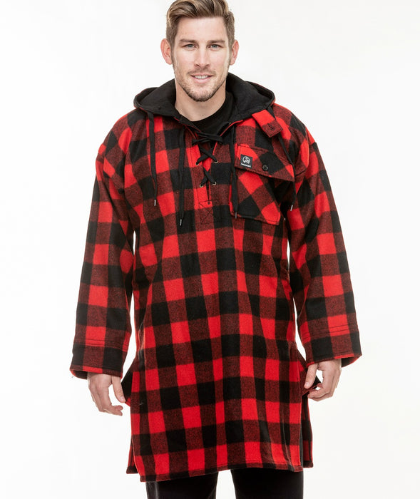 Original Swannie Bush Shirt in Red - Button-up front with dual chest pockets, classic collar, and durable cotton fabric.