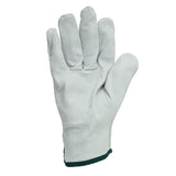 Shield Right cowhide riggers gloves grey palm view full grain leather