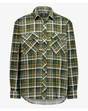Swanndri Egmont Olivegrove brushed cotton flannel shirt front