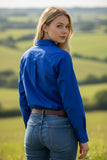 Swanndri Women’s Half Button L/S Shirt (SS192133W) Electric Blue