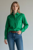 Swanndri Women’s Half Button L/S Shirt (SS192133W) Green