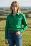 Swanndri Women’s Half Button L/S Shirt (SS192133W) Green