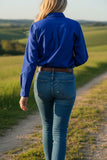 Swanndri Women’s Half Button L/S Shirt (SS192133W) Electric Blue