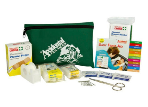 Handy Personal First Aid Kit – compact soft pouch with essential medical supplies.