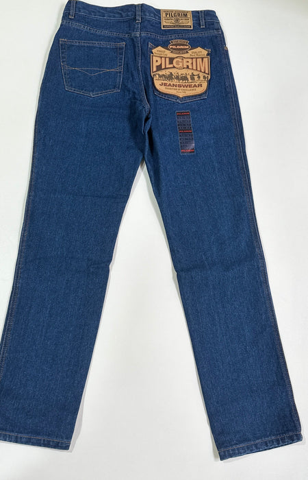Pilgrim Men’s Regular Leg Western Work Jean – Indigo Stonewash
