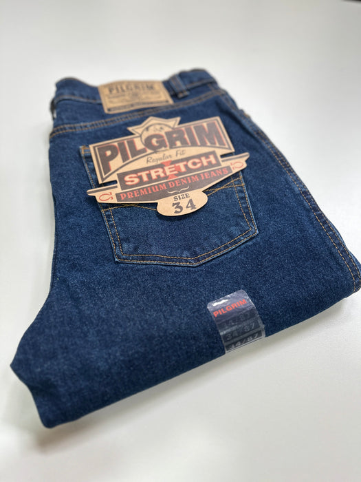 Pilgrim Men’s Regular Leg Western Work Jean – Indigo Stonewash