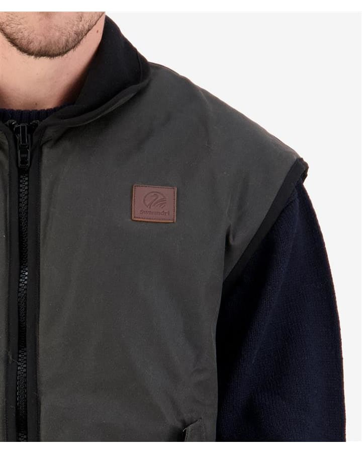 Close-Up of SwannDri Foxton Vest Wool Lining and Reinforced Stitching