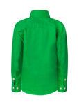 Workcraft Kids Half-Placket Cotton Work Shirt – ELECTRIC GREEN rear