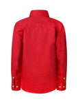 Workcraft Kids Half-Placket Cotton Work Shirt – CRIMSON RED rear